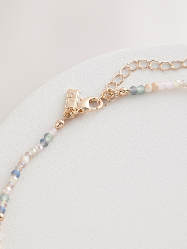 Multicolour Beaded Pearl Effect Necklace - Image 6 of 6