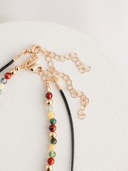 Multi Coloured Bead and Cord Fish Charm Necklace - Image 4 of 5