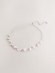 Gold Tone Sparkle Pearl Effect Pully Necklace - Image 3 of 5