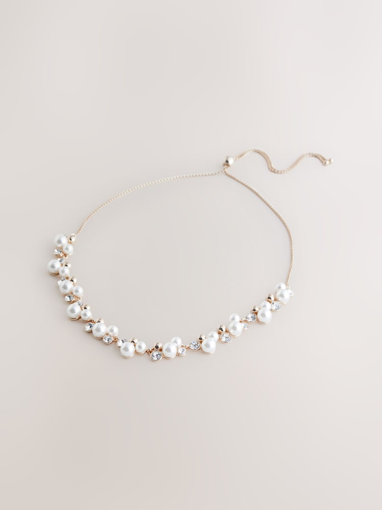 Goudkleurig - Pully ketting met glinsterende pareleffect - Image 3 of 5