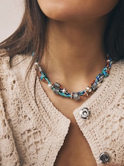 Blue/Orange Bungee Cord Necklace - Image 3 of 6