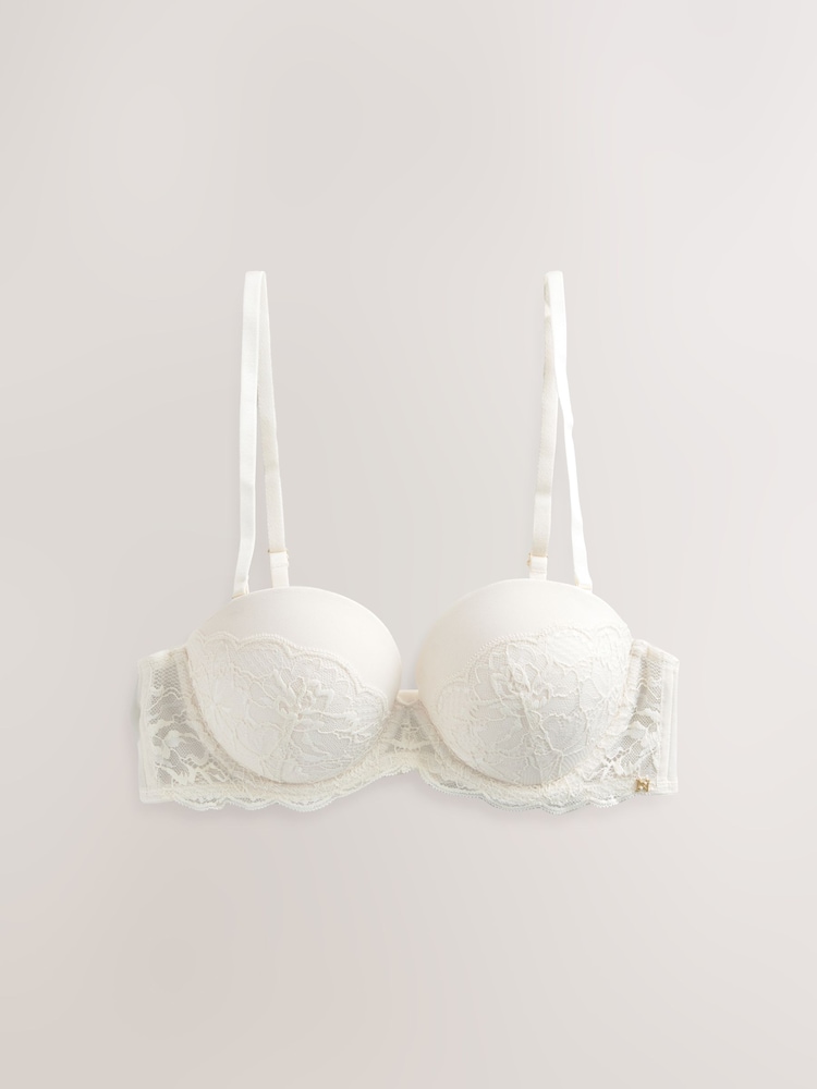 Cream Strapless Multiway Push Up Wow Tripple Boost Lace Multiway Bra A-D - Image 1 of 3