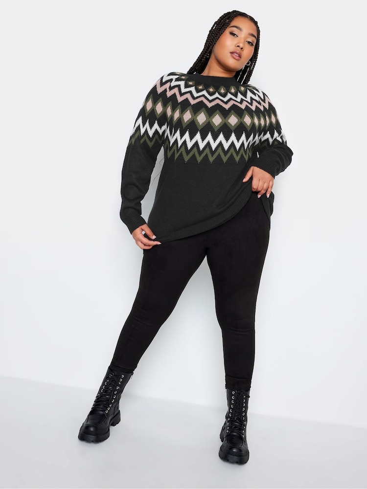Yours Curve Natural Fairsle Pattern Jumper - Image 2 of 4