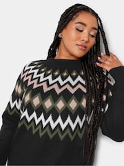 Yours Curve Natural Fairsle Pattern Jumper - Image 4 of 4