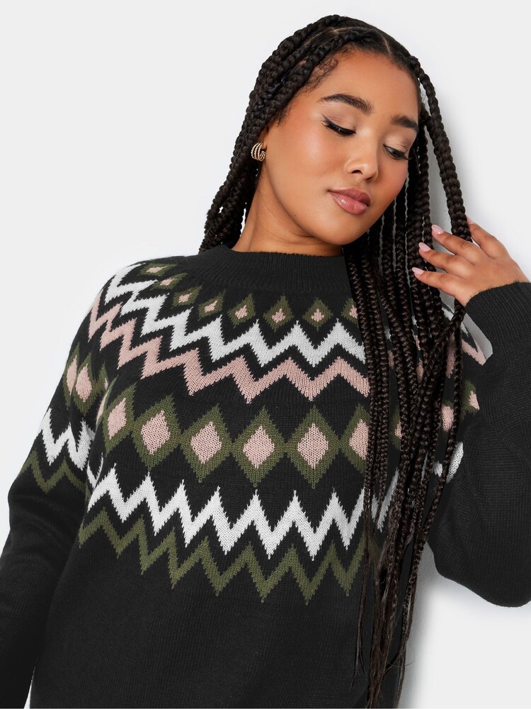 Yours Curve Natural Fairsle Pattern Jumper - Image 4 of 4