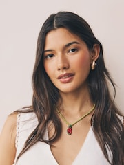 Green Watermelon Rope Necklace - Image 3 of 8
