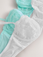 Turqoise/White Lace Non Pad Strapless Multiway Bras 2 Pack - Image 11 of 12