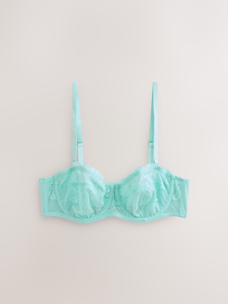 Turqoise/White Lace Non Pad Strapless Multiway Bras 2 Pack - Image 2 of 12