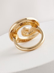 Gold Tone Swirl Ring - Image 5 of 5