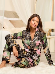 Lipsy Animal Petite Satin Long Sleeve Pyjamas Set - Image 2 of 3