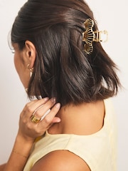 Gold Tone Shell Claw Hair Clip - Image 1 of 5