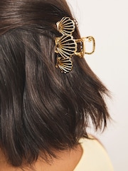 Gold Tone Shell Claw Hair Clip - Image 2 of 5
