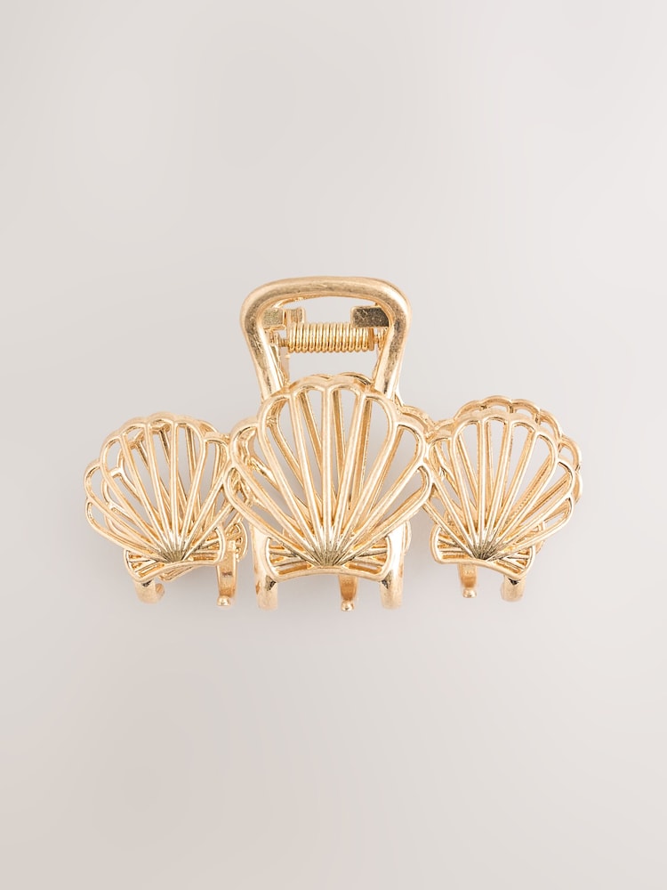 Gold Tone Shell Claw Hair Clip - Image 5 of 5