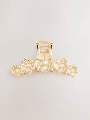 Gold Tone Flower Claw Clip - Image 3 of 5
