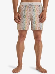 Billabong Orange Vacay Geometric Print Logo Swim Shorts - Image 1 of 4
