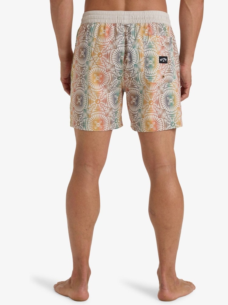 Billabong Orange Vacay Geometric Print Logo Swim Shorts - Image 2 of 4