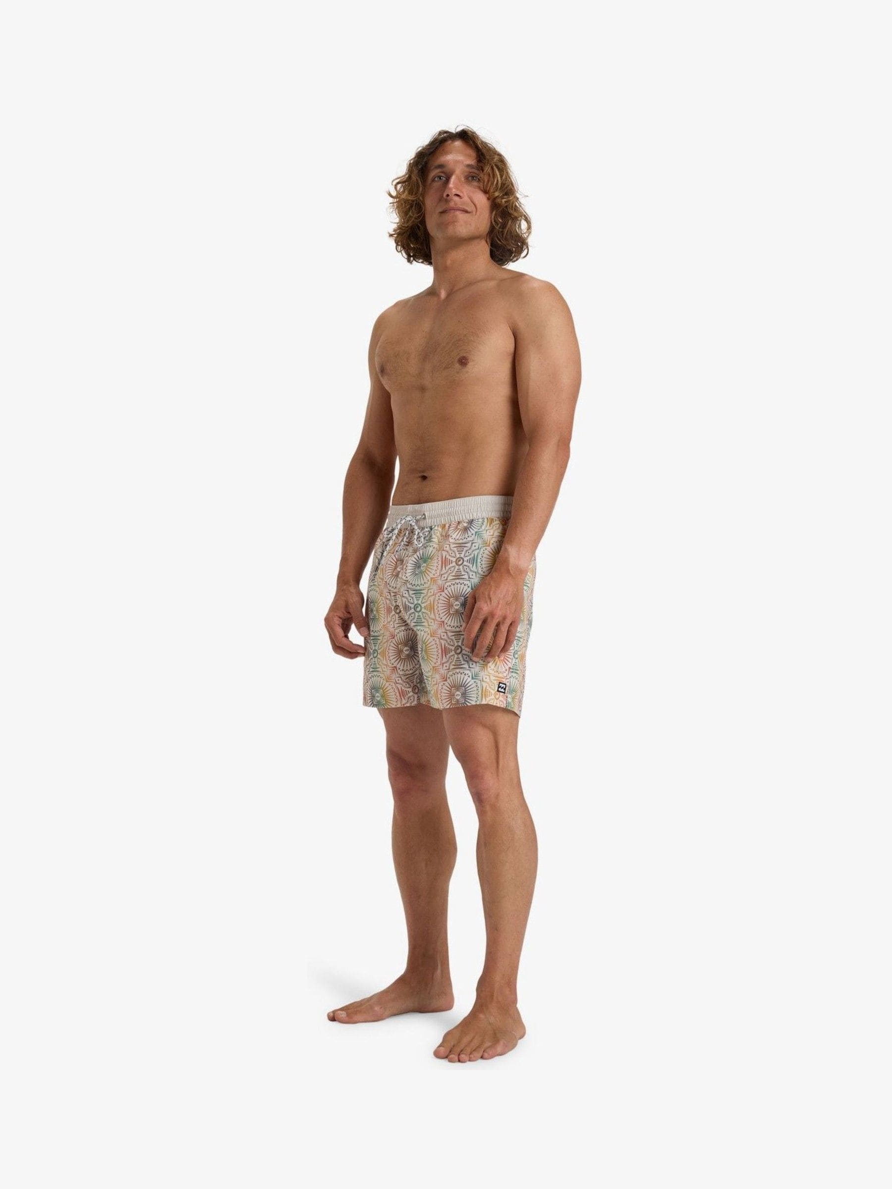 Buy Billabong Orange Vacay Geometric Print Logo Swim Shorts from
