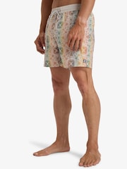 Billabong Orange Vacay Geometric Print Logo Swim Shorts - Image 4 of 4