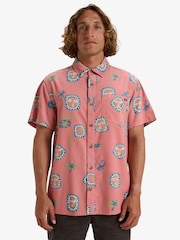 Billabong Pink 100% Cotton Solana Printed Short Sleeve Cord Shirt - Image 1 of 6