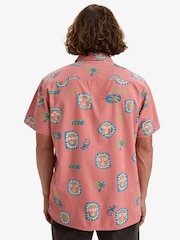Billabong Pink 100% Cotton Solana Printed Short Sleeve Cord Shirt - Image 2 of 6