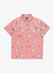 Billabong Pink 100% Cotton Solana Printed Short Sleeve Cord Shirt - Image 5 of 6