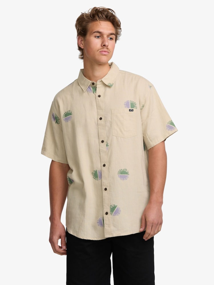 Billabong Cream Cordoba Printed Short Sleeve Shirt - Image 1 of 5