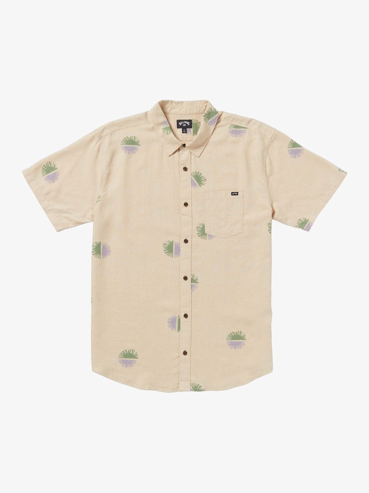 Billabong Cream Cordoba Printed Short Sleeve Shirt - Image 4 of 5