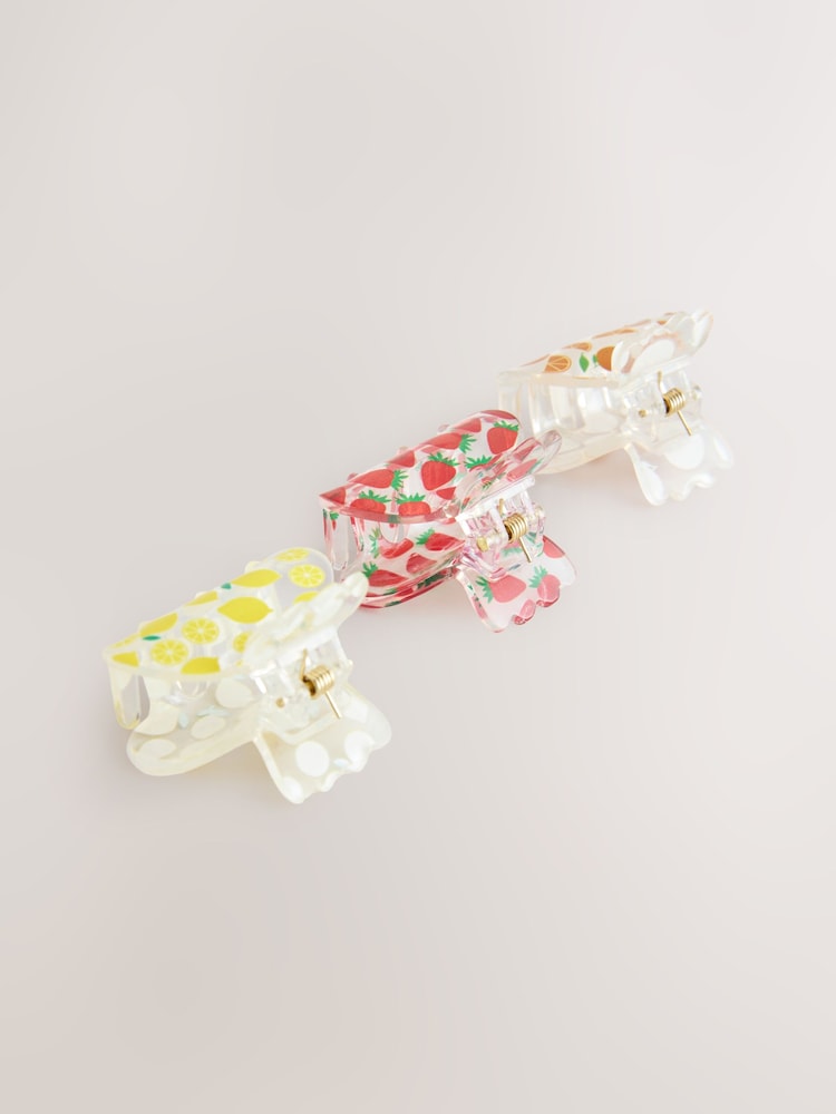 Multi Coloured Fruit Hair Claw Clip 3 Pack - Image 6 of 6