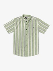 Billabong Green 100% Cotton All Day Stripe Short Sleeve Shirt - Image 4 of 5