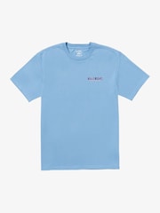 Billabong Twin Peaks Sky Blue 100% Cotton Graphic Back Print Logo T-Shirt - Image 5 of 6