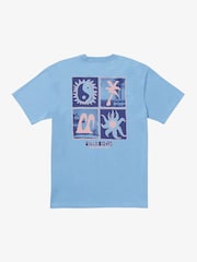 Billabong Twin Peaks Sky Blue 100% Cotton Graphic Back Print Logo T-Shirt - Image 6 of 6