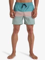Billabong Blue All Day Stripe Logo Swim Shorts - Image 1 of 4