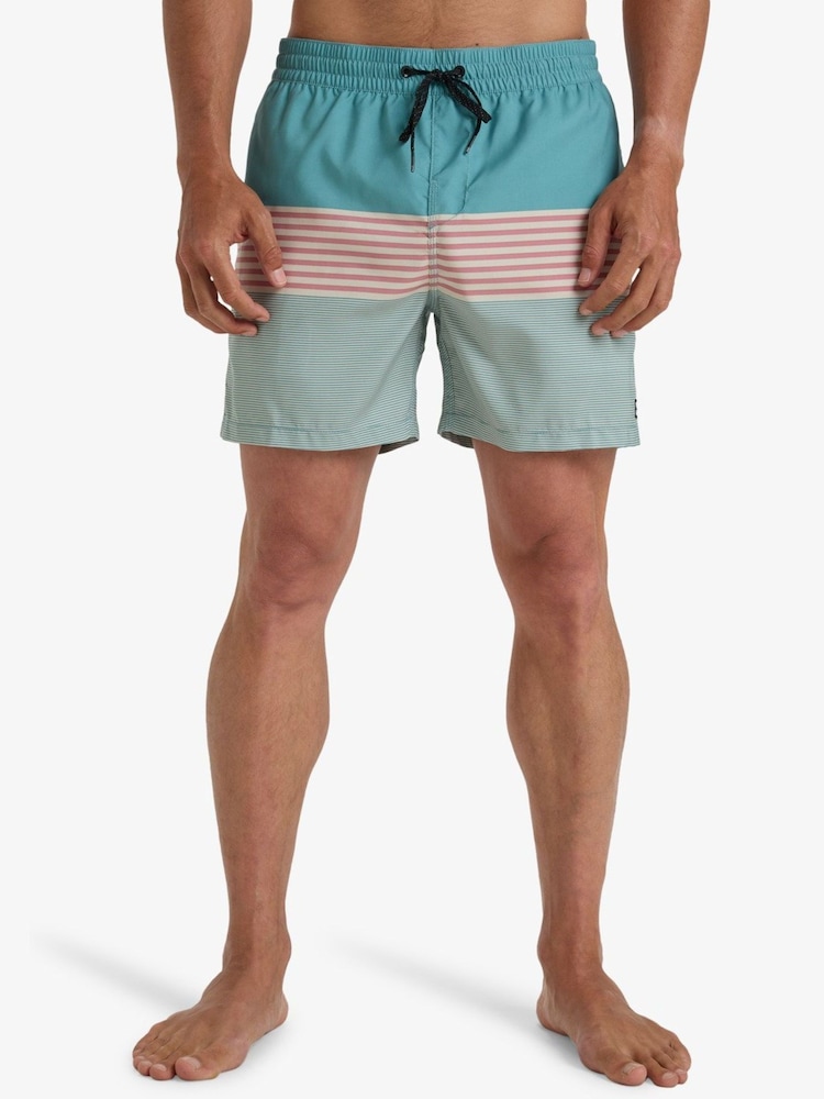 Billabong Blue All Day Stripe Logo Swim Shorts - Image 1 of 4