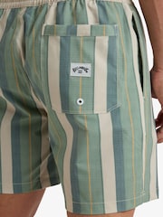 شورتات السباحة بشعار مخطط أخضر من Billabong Sundays - صورة 4 من 6