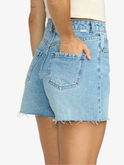 Billabong Blue 100% Cotton Riley Frayed Denim Shorts - Image 5 of 5