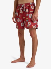 Billabong Dusty Red Vacay Printed Logo Swim Shorts - Image 1 of 4