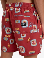 Billabong Dusty Red Vacay Printed Logo Swim Shorts - Image 4 of 4