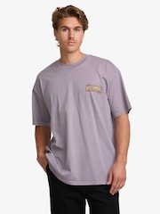 Billabong Tide OG Purple 100% Cotton Graphic Back Print Logo T-Shirt - Image 1 of 5