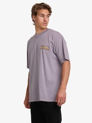 Billabong Tide OG Purple 100% Cotton Graphic Back Print Logo T-Shirt - Image 3 of 5