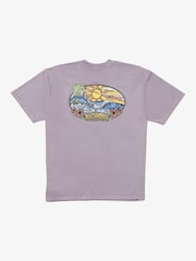Billabong Tide OG Purple 100% Cotton Graphic Back Print Logo T-Shirt - Image 4 of 5