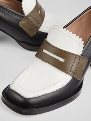 LK Bennett Natural Joss Multi Chunky Heel Welt Loafers - Image 4 of 4