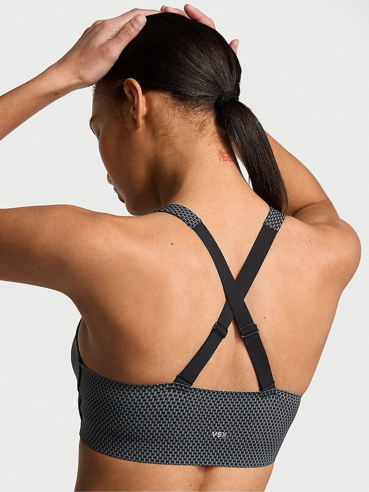 Victoria's Secret Black Print Front Close High Support Sports Bra - Image 2 of 3