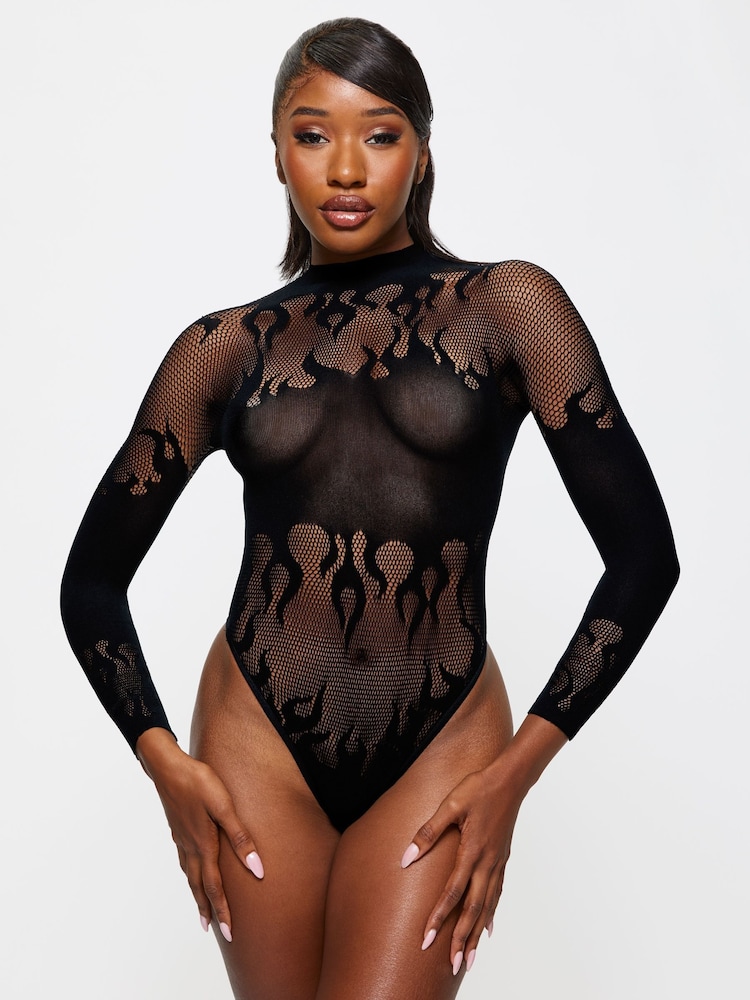 Ann Summers Black Flaming Desire Fishnet Body - Image 1 of 5