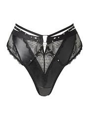Ann Summers Eliminating Matt PU & Lace Alto Waist Brazilian Knickers - Imagen 5 de 5