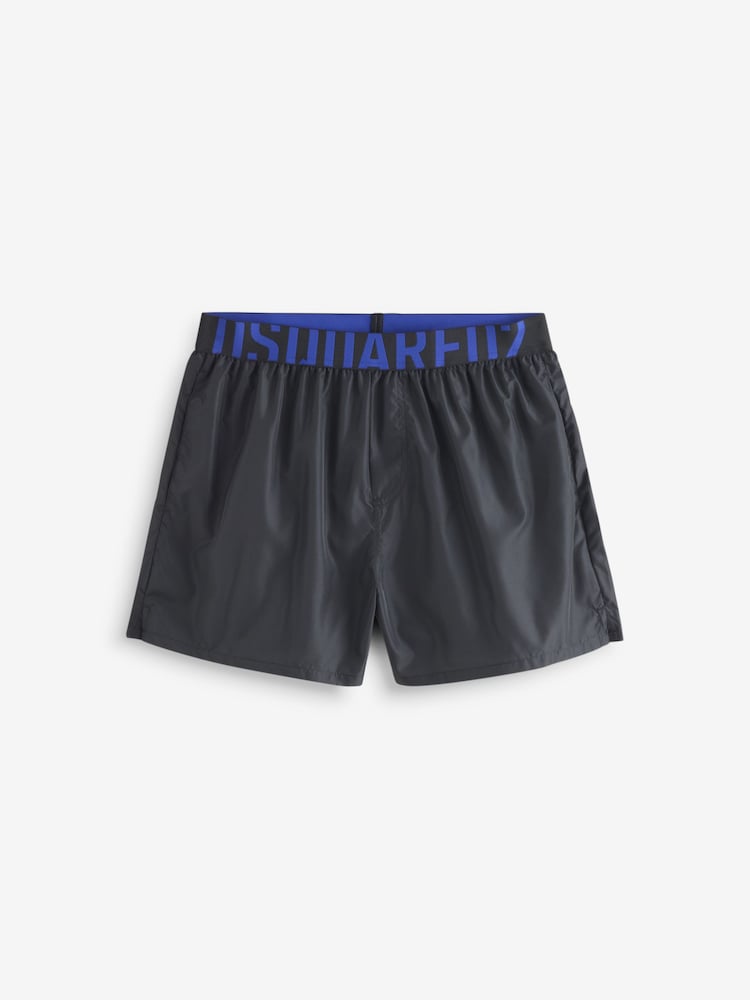 DSquared2 Black Underwear Logo Waistband Swim Shorts - Image 1 of 5