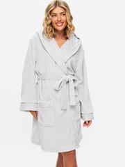 Gris - Ann Summers Signature Sparkle Fluffy Robe - Imagen 1 de 6