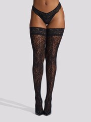 Ann Summers Black All-Over Lace Hold-Ups - Image 1 of 3