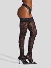 Ann Summers Black All-Over Lace Hold-Ups - Image 3 of 3