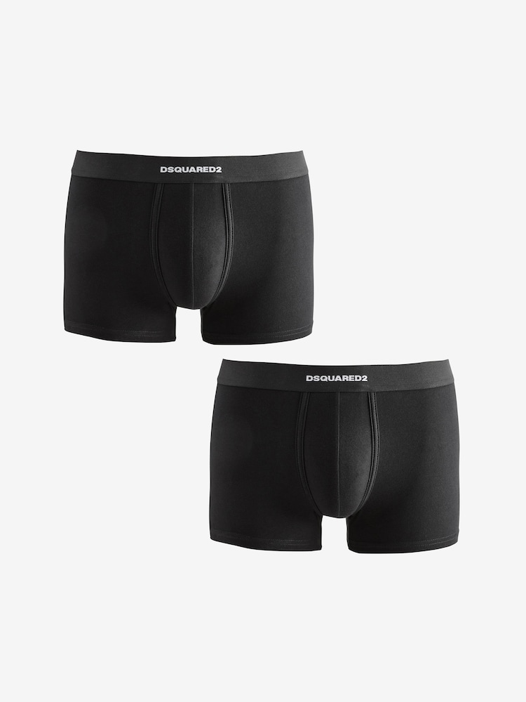 DSquared2 Black Underwear Waistband Logo Boxers 2 Pack - Image 1 of 3