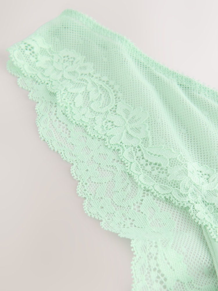 Mint Green Brazilian Mesh & Lace Knickers - Image 7 of 7 Mint Green Brazilian Mesh & Lace Knickers - Image 7 of 7